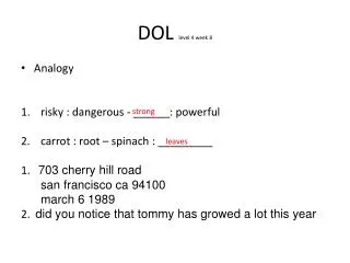 dol level 4 week 8