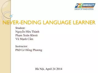 NEVER-ENDING LANGUAGE LEARNER