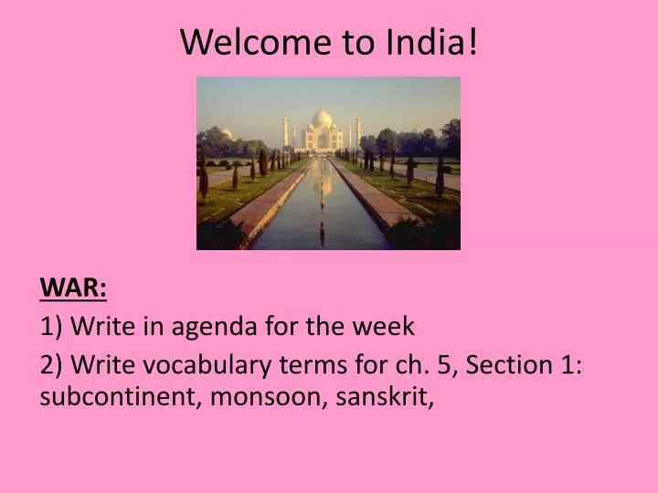 welcome to india