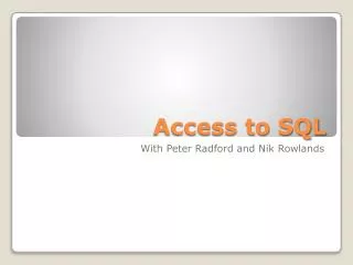 Access to SQL