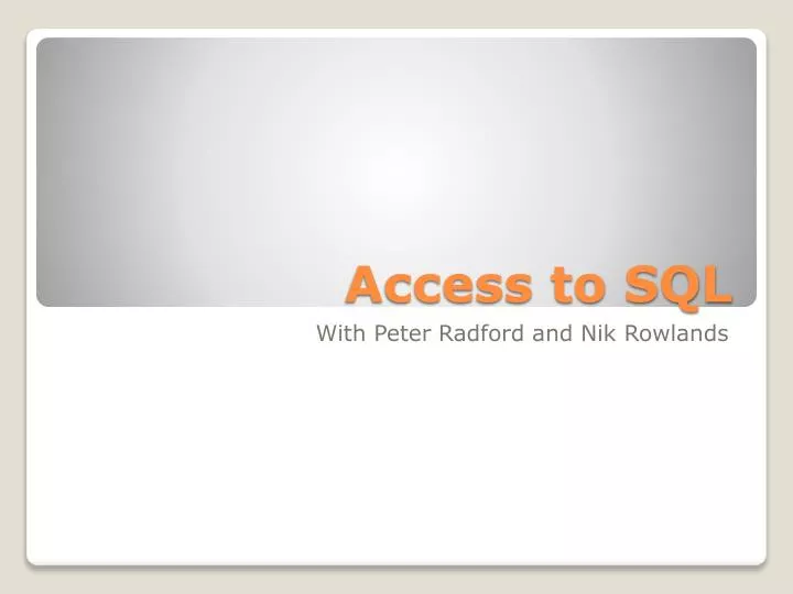 access to sql