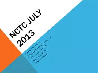 NCTC july 2013