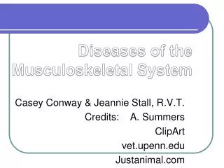 Diseases of the Musculoskeletal System