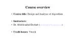 Course overview - slide 1