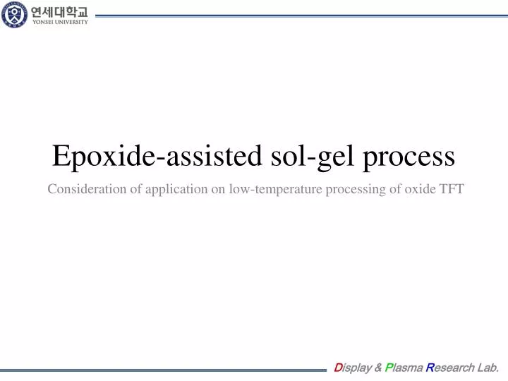 epoxide assisted sol gel process