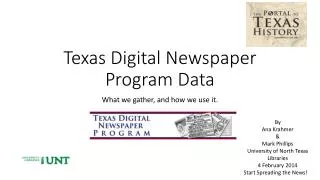 Texas Digital Newspaper Program Data