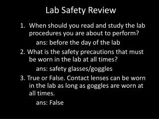 Lab Safety Review