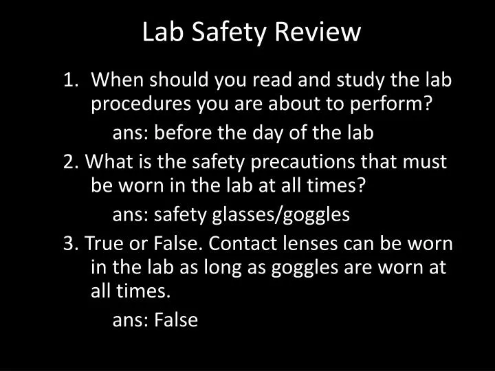 lab safety review