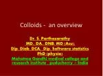 Colloids - an overview - slide 1