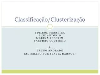 classifica o clusteriza o
