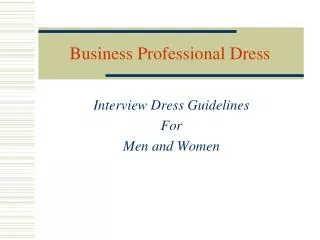 Business Professional Dress