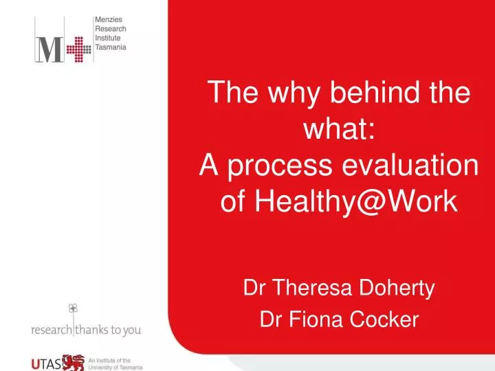 the why behind the what a process evaluation of healthy@work