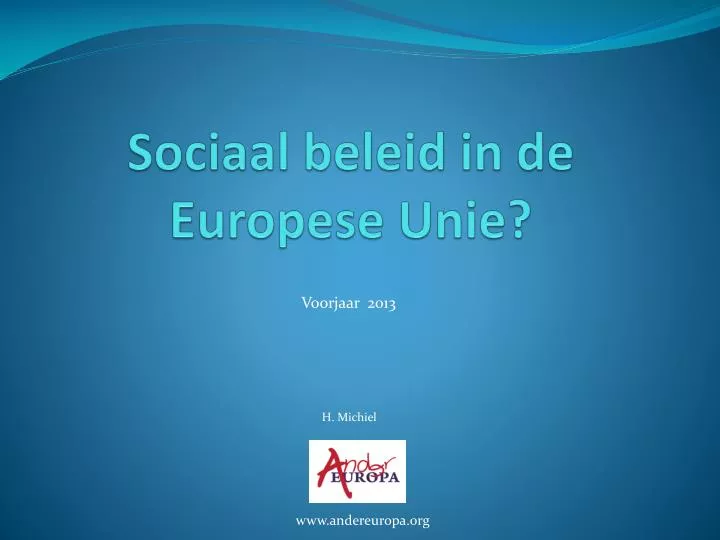 sociaal beleid in de europese unie
