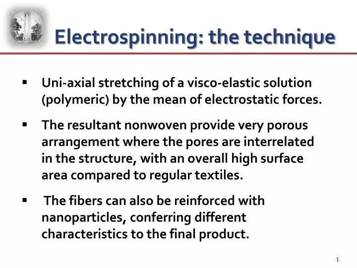 electrospinning the technique