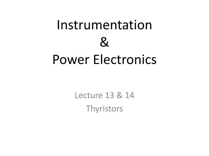 instrumentation power electronics