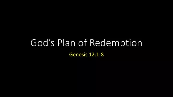 god s plan of redemption