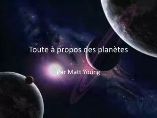 toute propos des plan tes