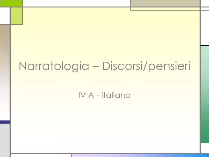 narratologia discorsi pensieri