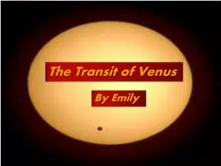 The Transit of Venus