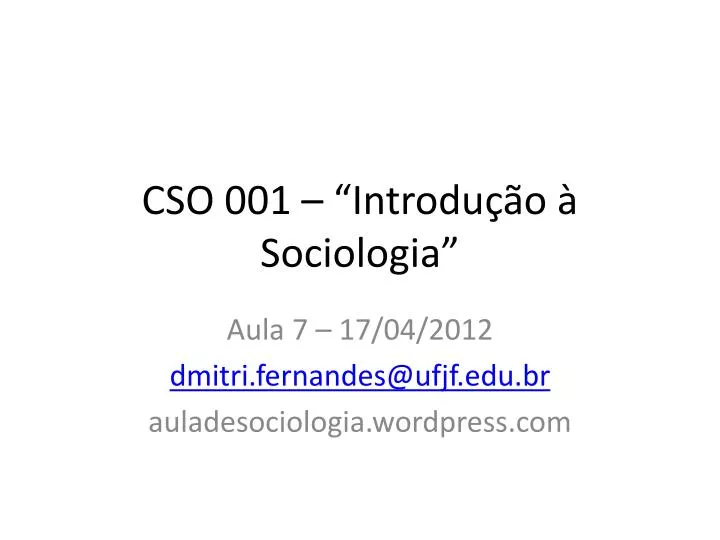 cso 001 introdu o sociologia
