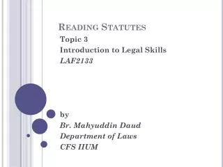 Reading Statutes