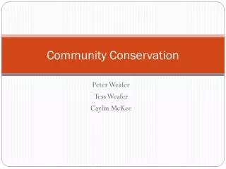 Community Conservation