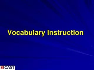 Vocabulary Instruction