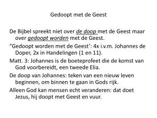 gedoopt met de geest