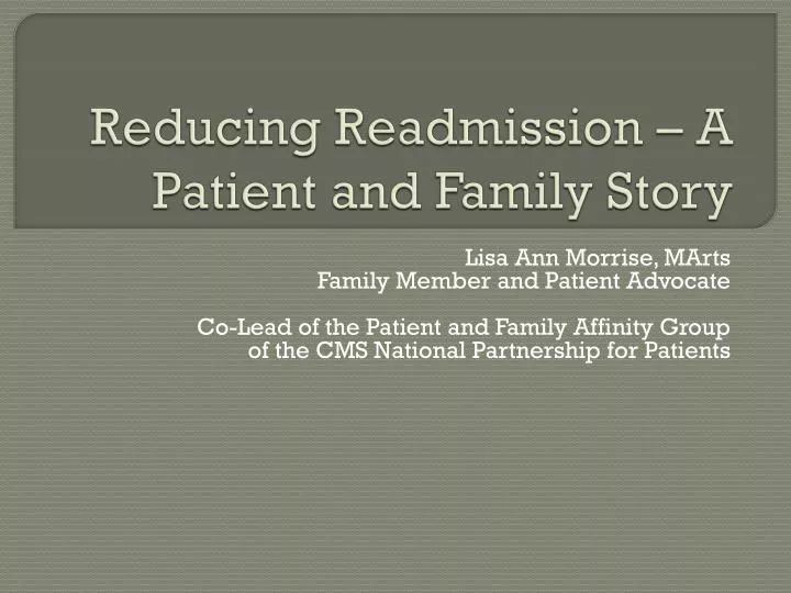 reducing readmission a patient and family story
