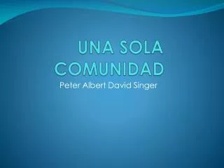 una sola comunidad