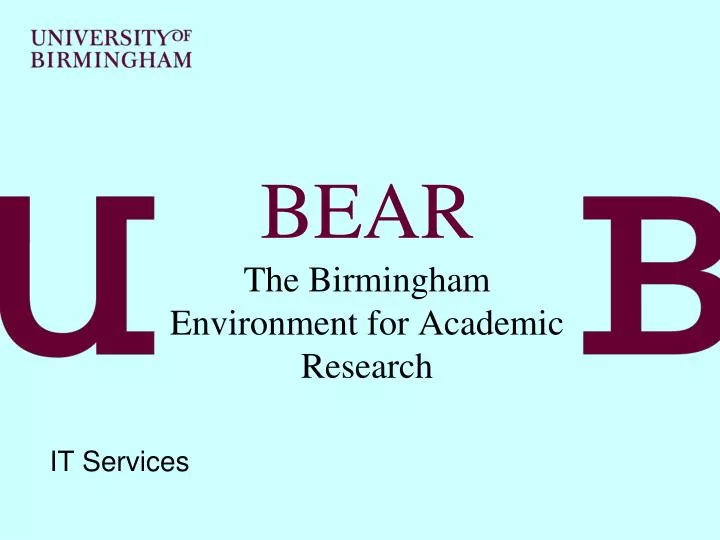 bear the birmingham environment for academic research