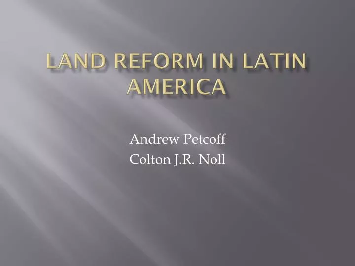 land reform in latin america