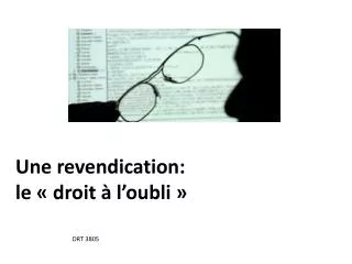 une revendication le droit l oubli