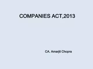COMPANIES ACT,2013