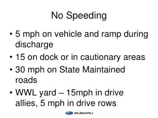 No Speeding