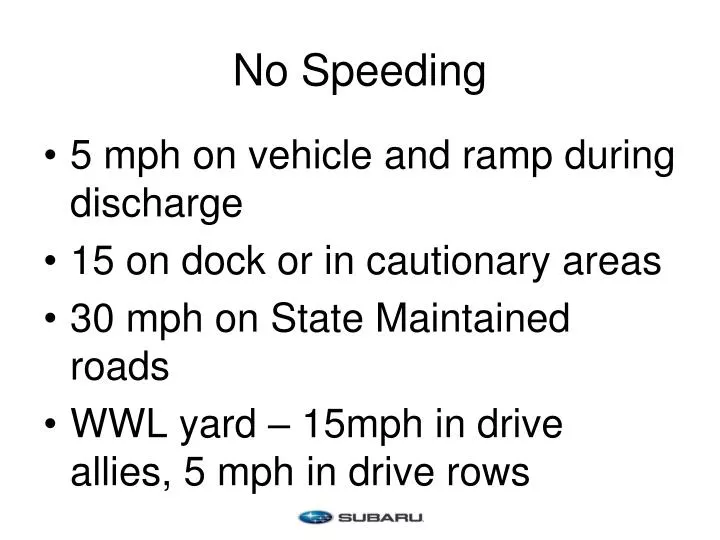 no speeding