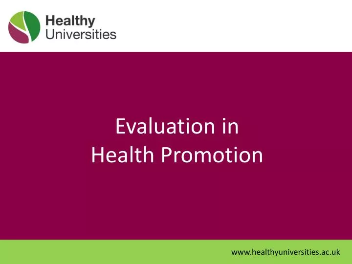 evaluation in health promotion