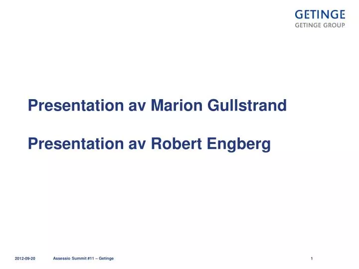 presentation av marion gullstrand presentation av robert engberg