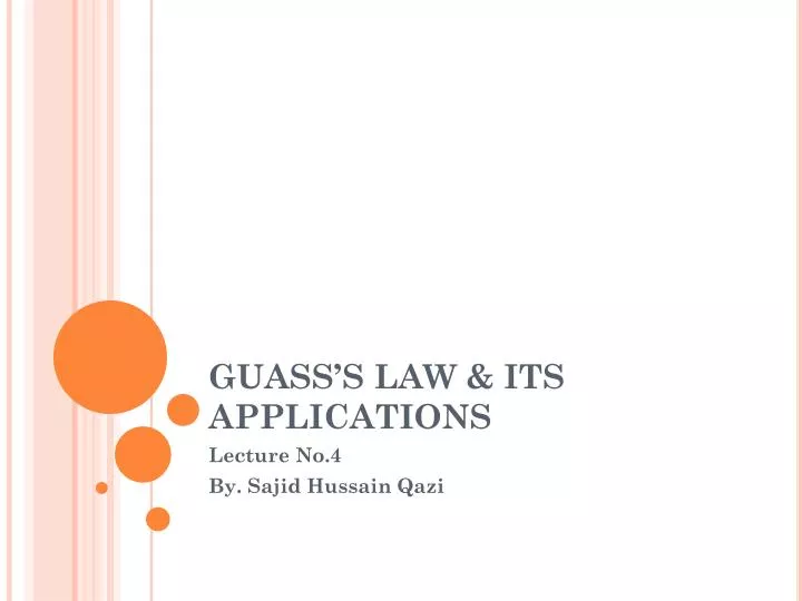 guass s law its applications