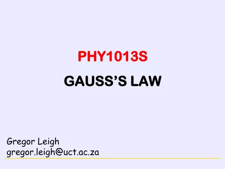 phy1013s gauss s law