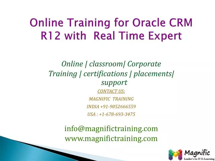 online training for oracle crm r12 with real time expert