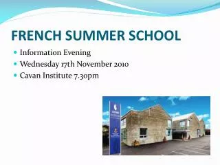 FRENCH SUMMER SCHOOL