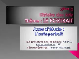 3 me e histoire des arts th me le portrait