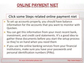 Do you know how to find online pyment niet