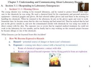Chapter 3: Understanding and Communicating About Laboratory Hazards