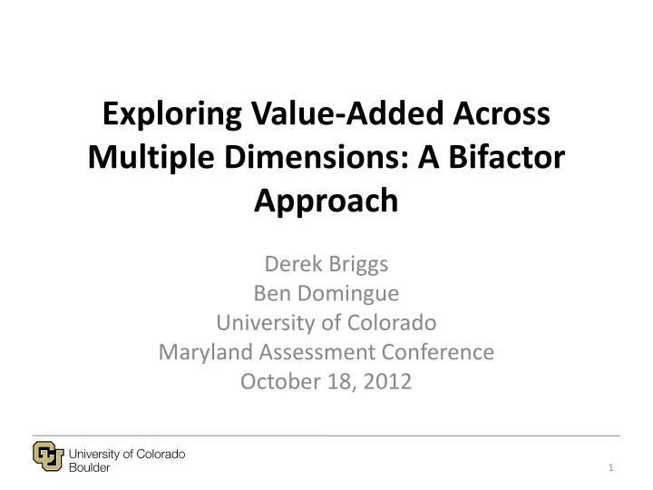 exploring value added across multiple dimensions a bifactor approach