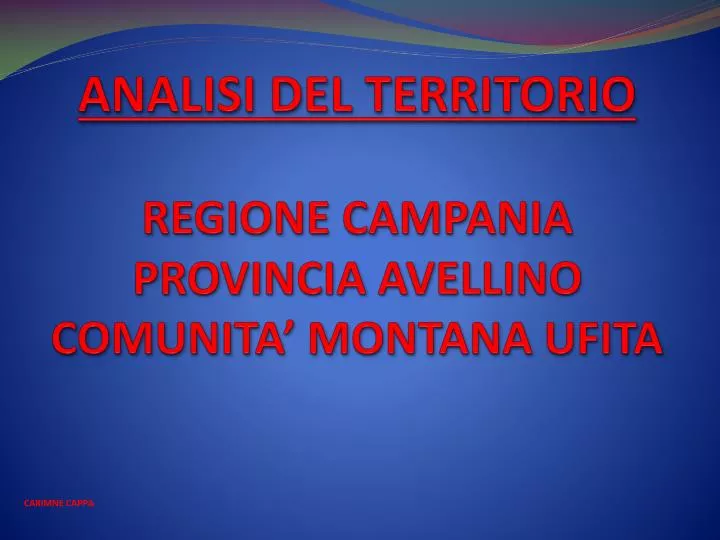 analisi del territorio regione campania provincia avellino comunita montana ufita