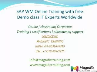 SAP WM Online Training with free Demo class IT Experts World