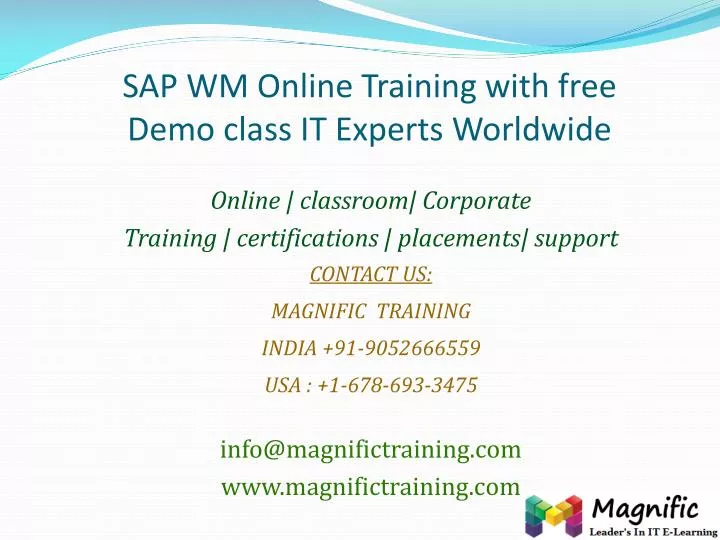 sap wm online training with free demo class it experts worldwide