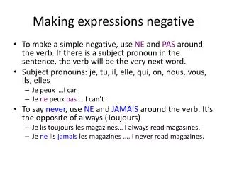Making expressions negative